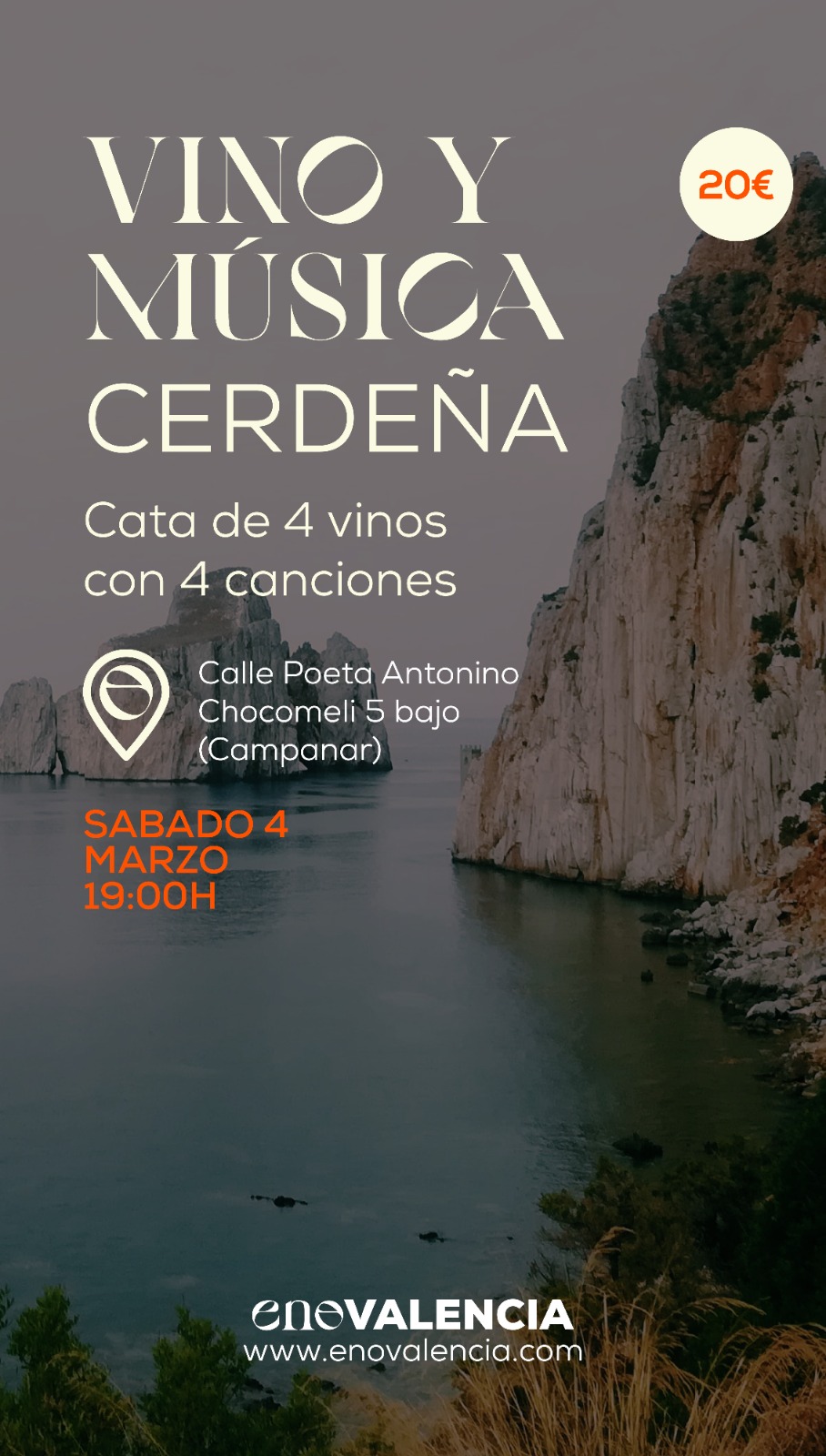 Vino y música 4 Vinos de Cerdeña + 4 Canciones en Directo (Evento) EnoValencia - Cata, eventos y venta de vino 5
