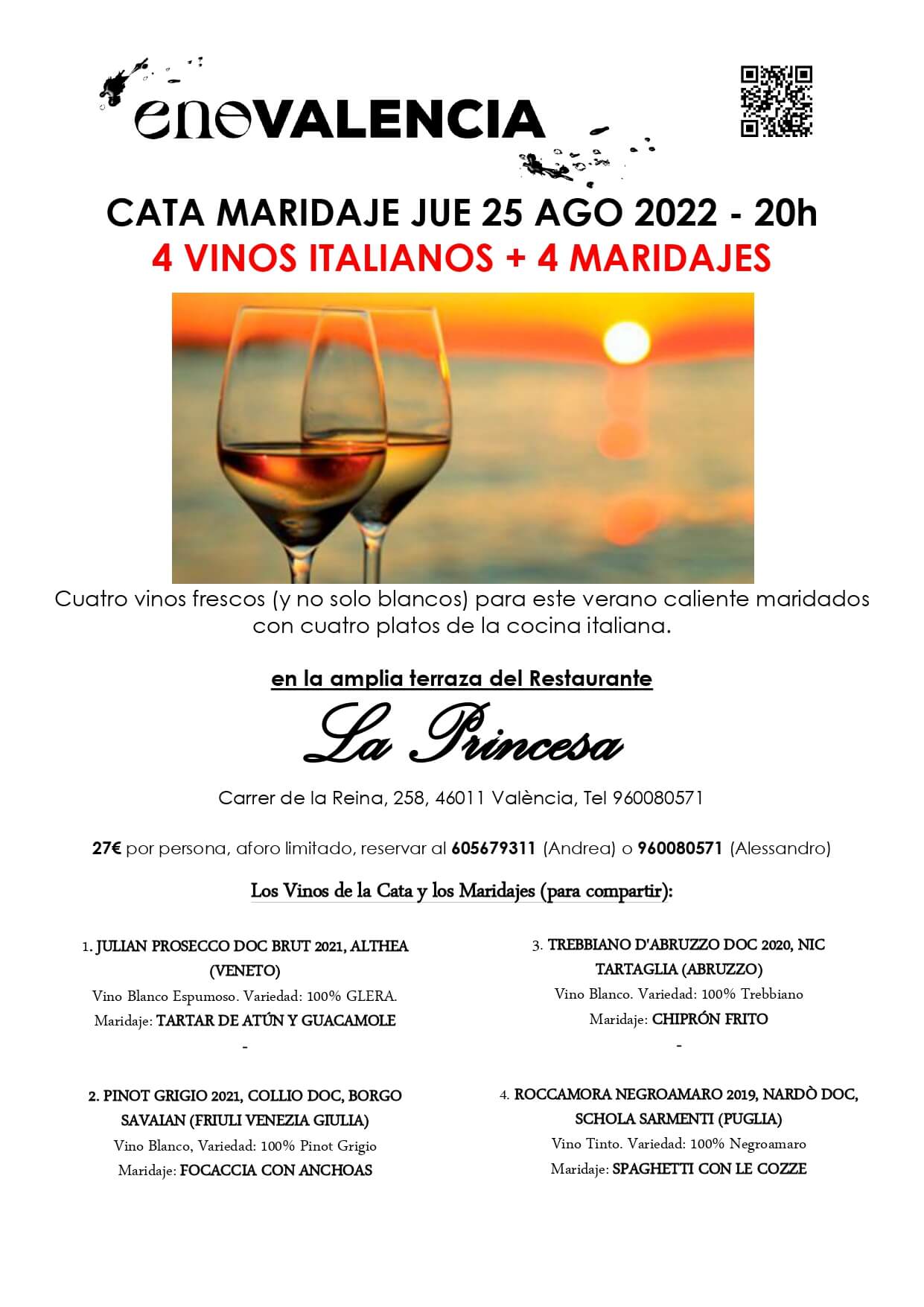 Cenas y maridajes 4 Vinos de Verano y 4 maridajes (Evento) EnoValencia - Cata, eventos y venta de vino 9