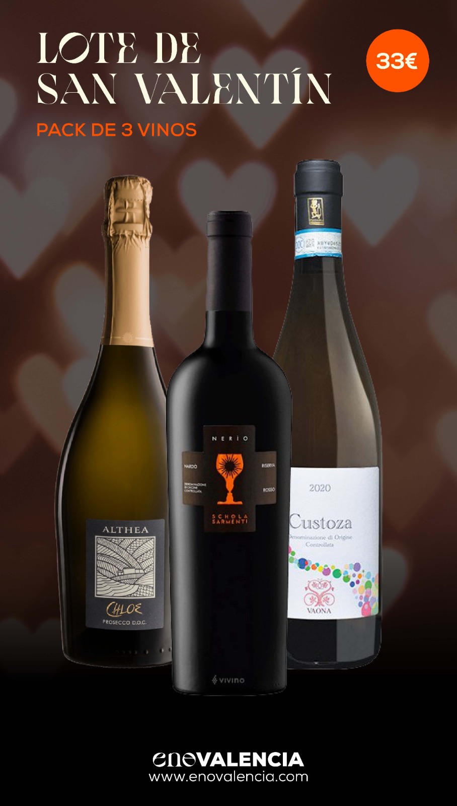 Lotes de vino Pack de 3 Vinos San Valentín EnoValencia - Cata, eventos y venta de vino 5