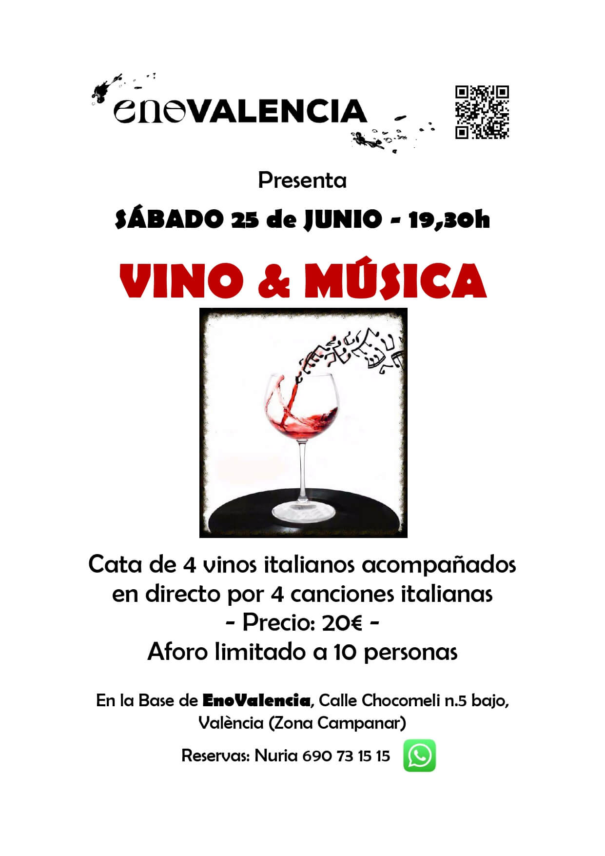 Vino y música 4 Vinos + 4 Canciones italianas EnoValencia - Cata, eventos y venta de vino 5